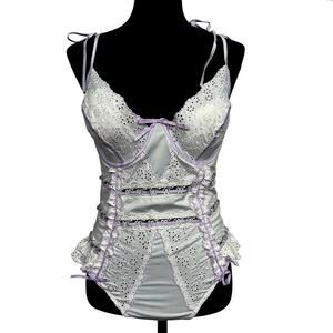 NWT - For Love & Lemons Swirl Eyelet Teddy/Bodysuit